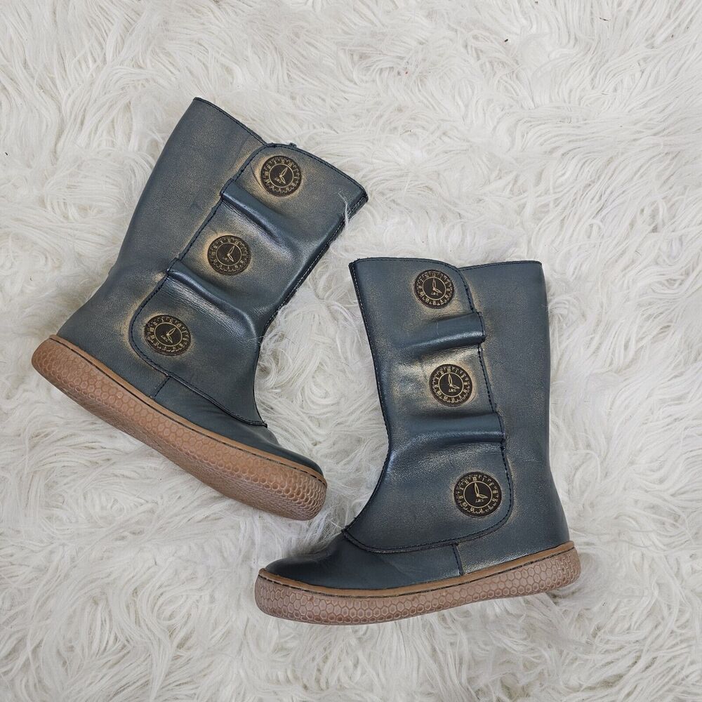 LIVIE & LUCA Shoes Boots Tiempo Blue Gold Toddler Girls Size 8